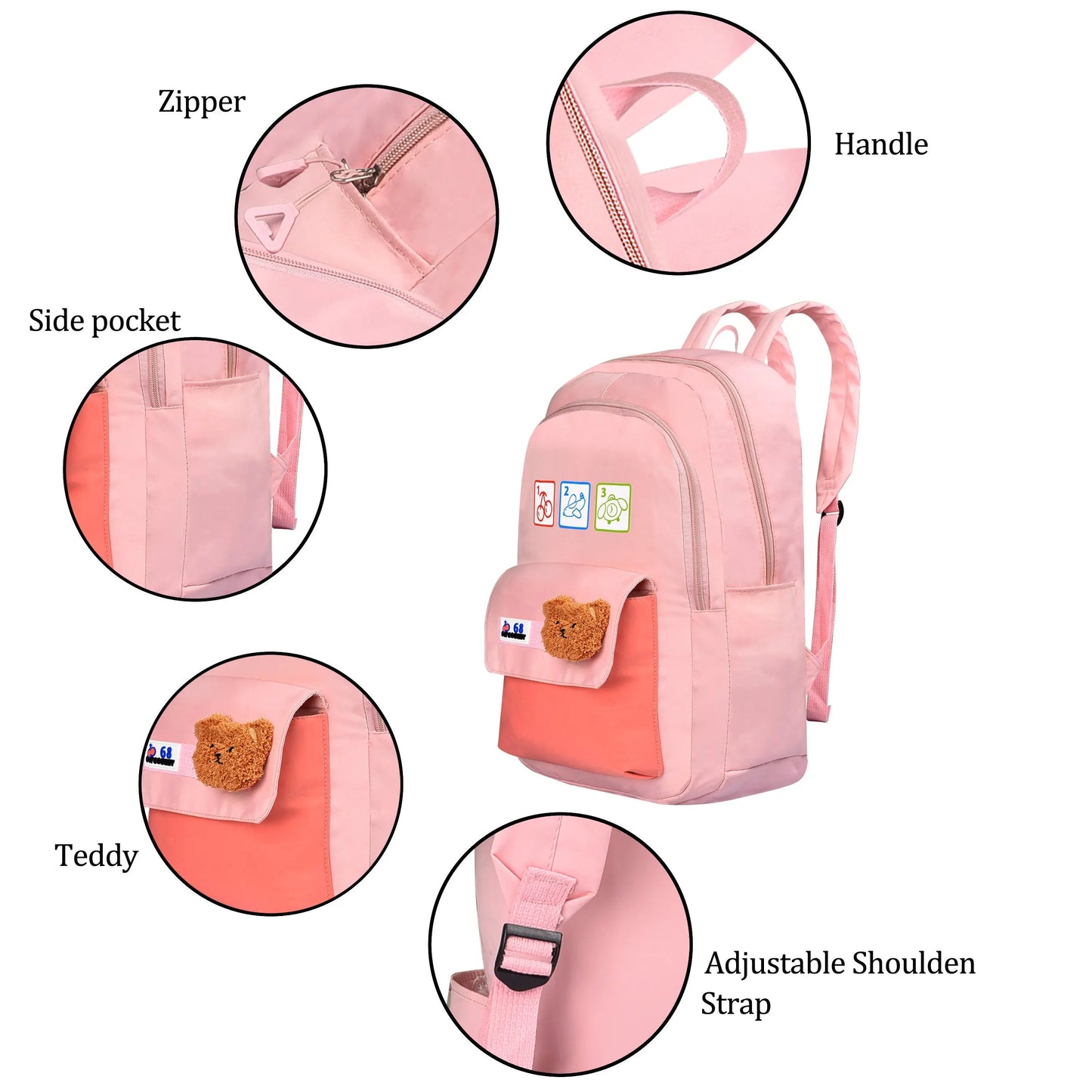 clouds love Backpacks 15.6 Inch College Cute Bookbag Anti Theft Women Casual School backpack for Unisex(Pink) optima-bags