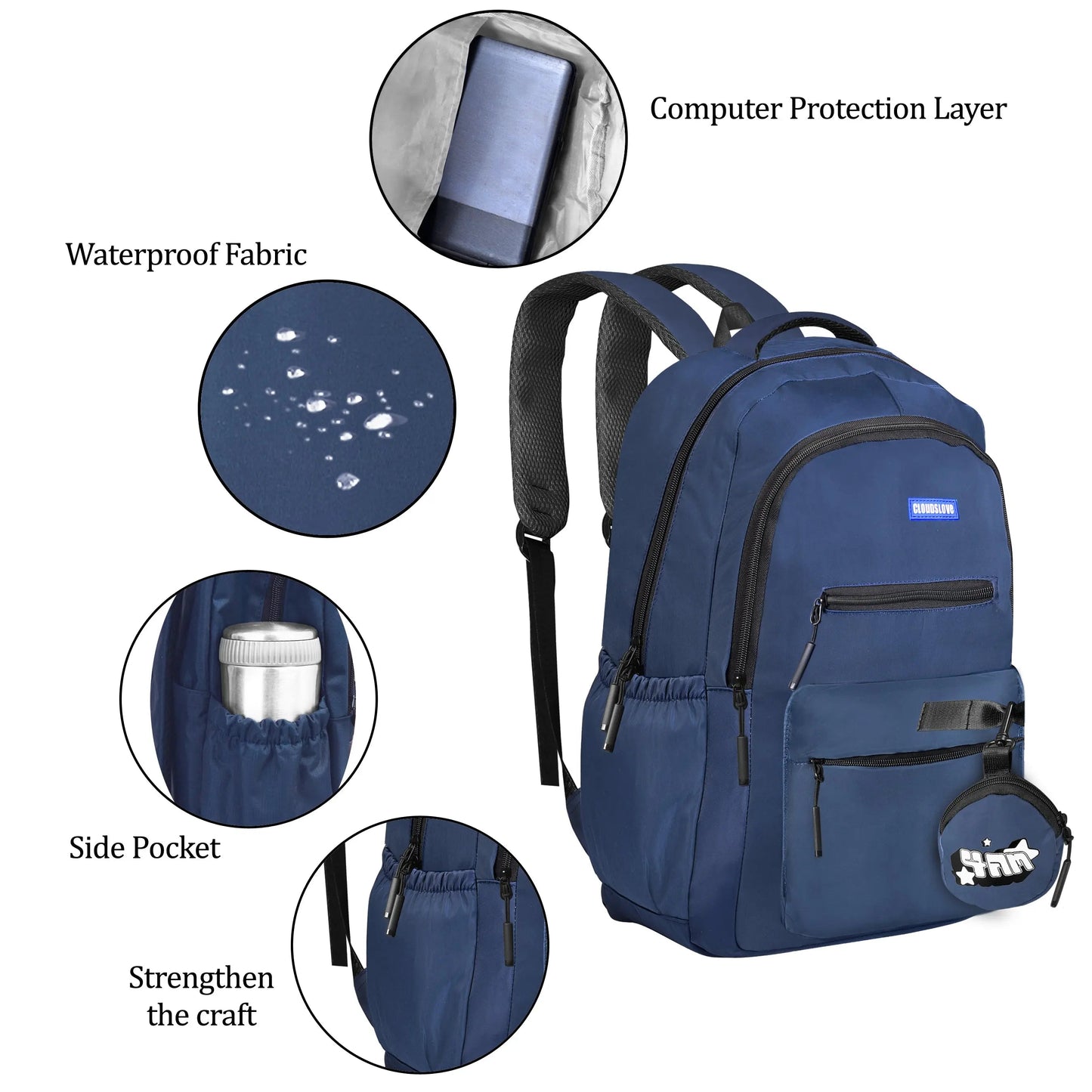Clouds Love School Bag|Tuition Bag|College Backpack|ForGirls&Women|Waterproof Bag (Blue) optima-bags