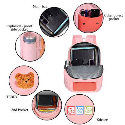 clouds love Backpacks 15.6 Inch College Cute Bookbag Anti Theft Women Casual School backpack for Unisex(Pink) optima-bags
