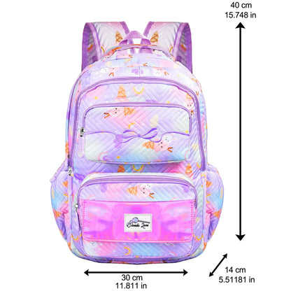 Clouds Love School Bag for Girls Kids Stylish Waterproof Girls School Bag Fashionable Large Capacity School Backpack for Girls Gift School Bag for Kids Girls (6-12 Years Old)Purple optima-bags