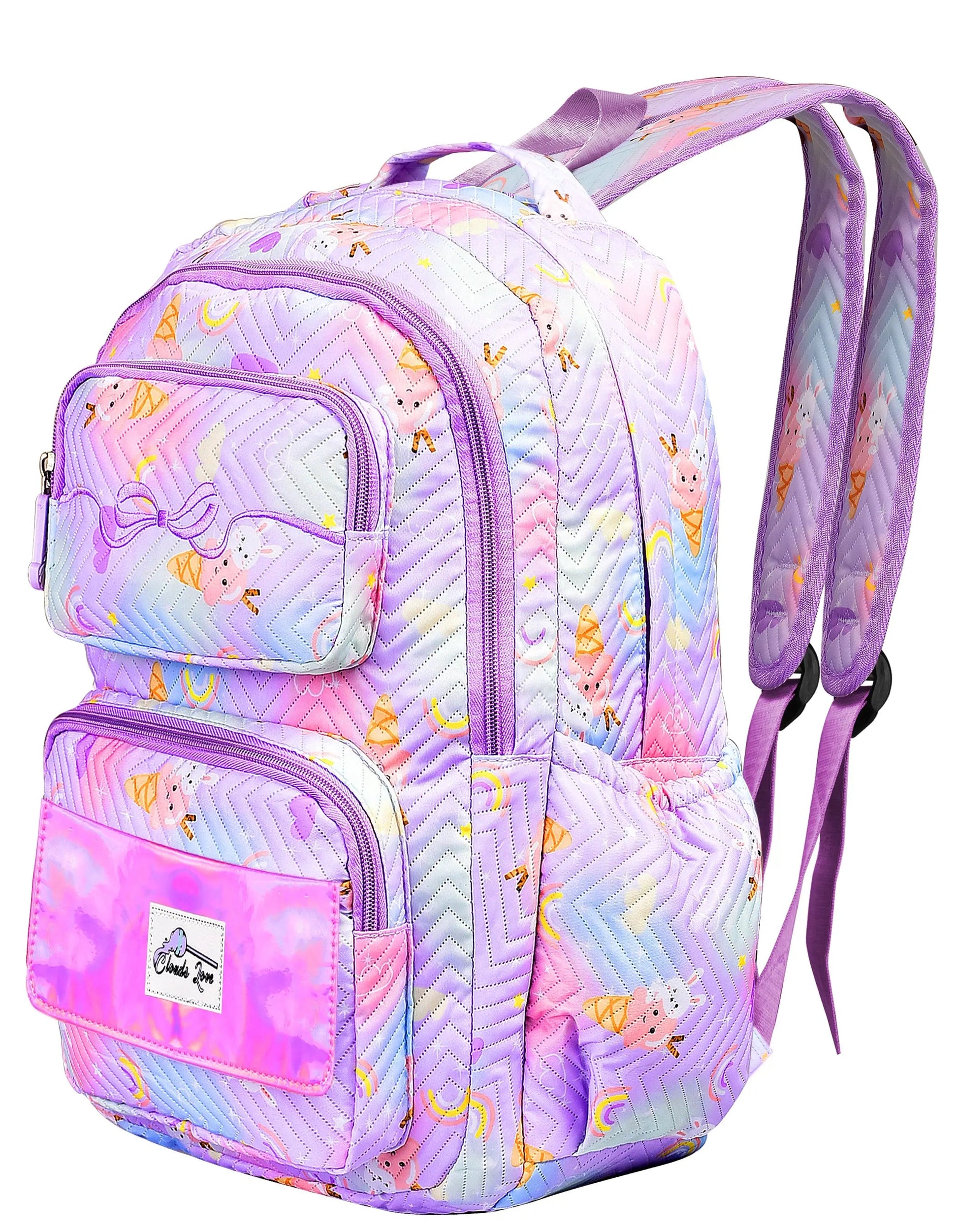 Clouds Love School Bag for Girls Kids Stylish Waterproof Girls School Bag Fashionable Large Capacity School Backpack for Girls Gift School Bag for Kids Girls (6-12 Years Old)Purple optima-bags